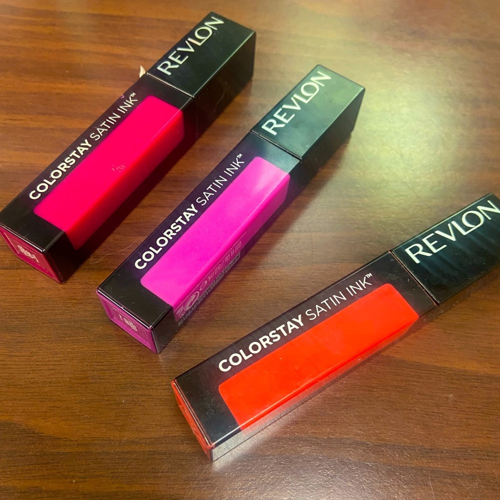 Revlon ColorStay Satin Ink lipsticks. SWATCHED & STERILIZED.